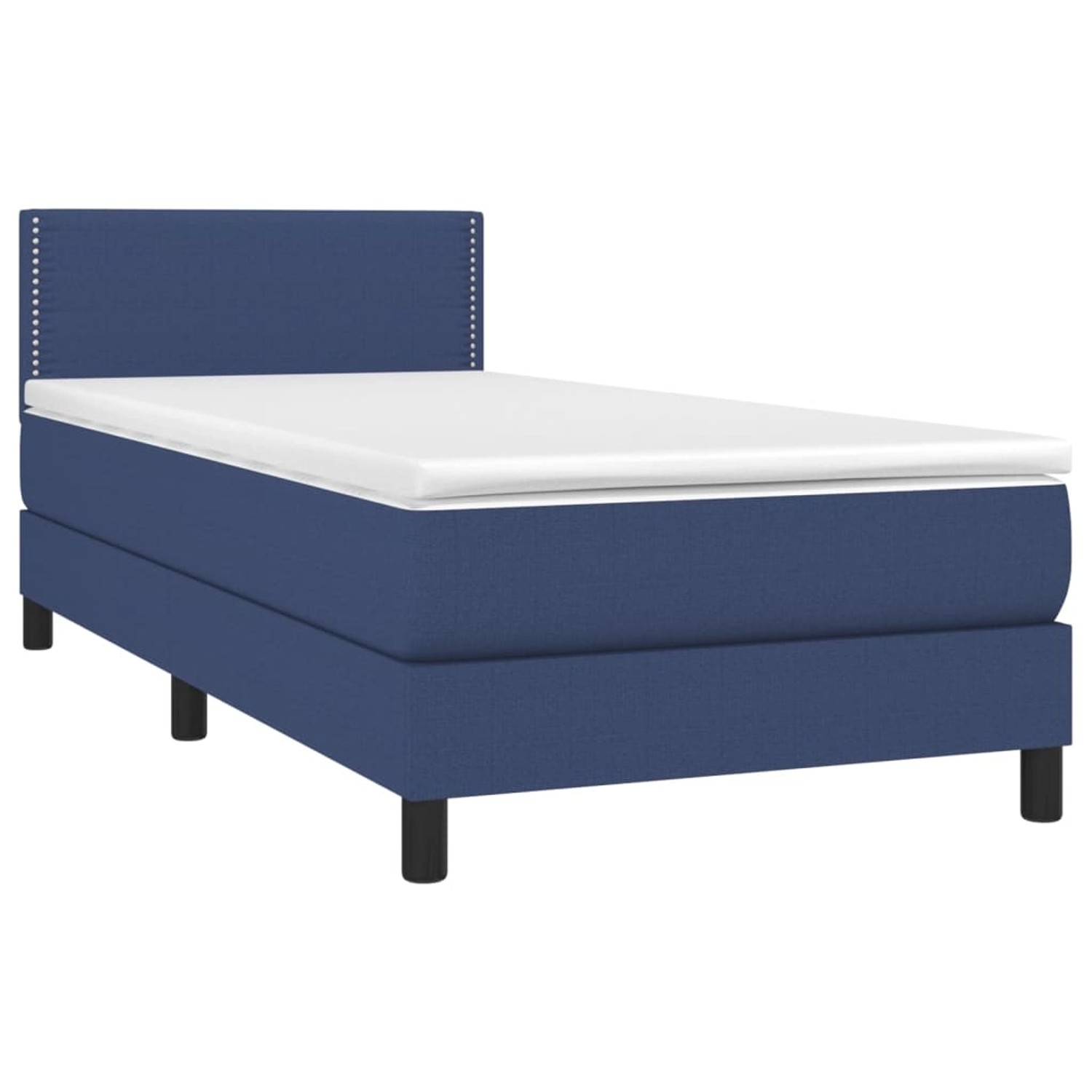 vidaXL Boxspringbett mit Matratze & LED Blau 100x200 cm Stoff 3133059 günstig online kaufen