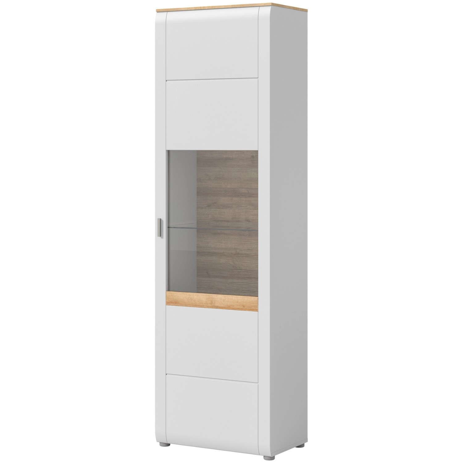 Inn.Furn Vitrine in Grau und Eiche 61 x 202 cm Darell günstig online kaufen