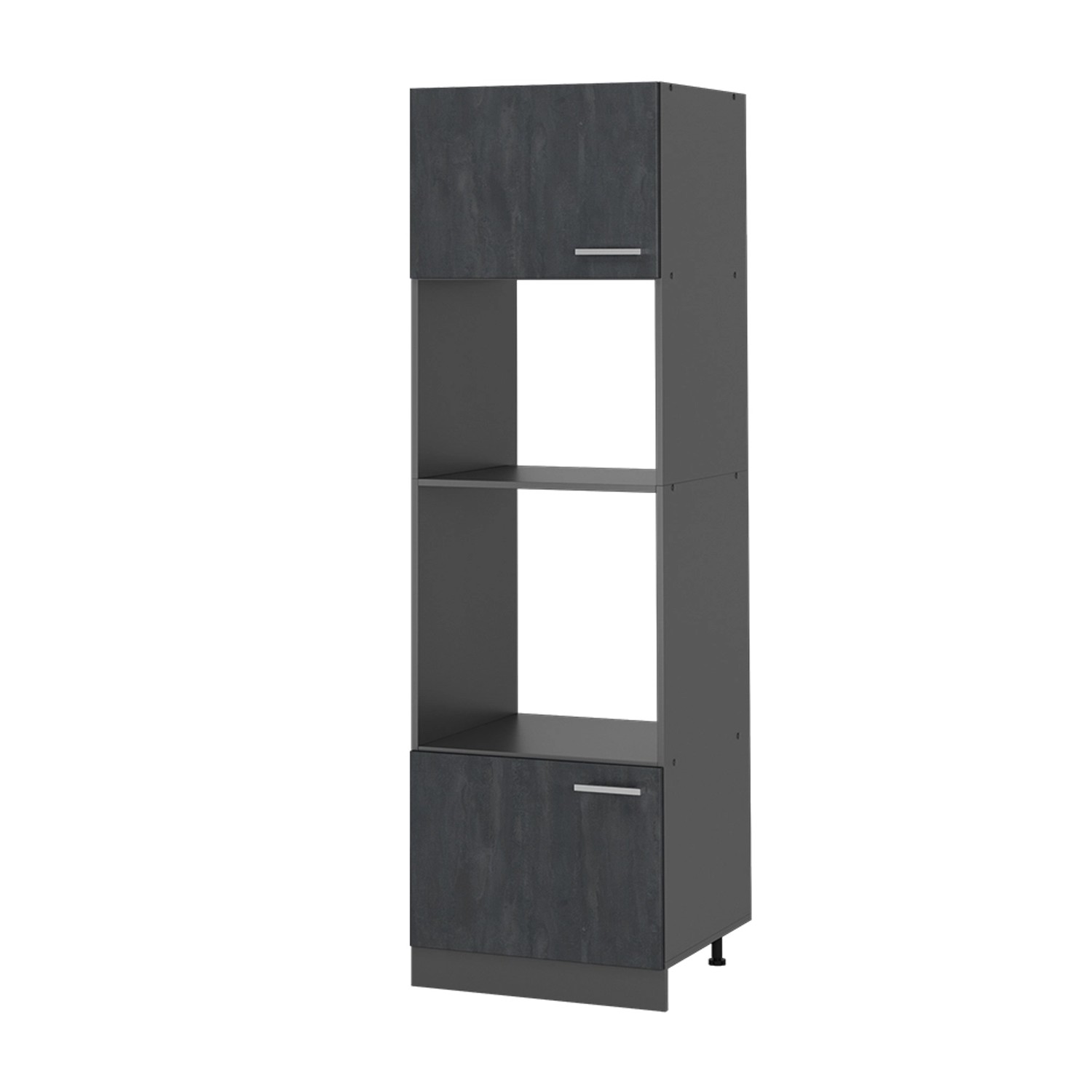 Vicco Mikrowellenschrank R-Line Küchenregal für die Mikrowelle Schwarz Beton/Anthrazit 60 cm