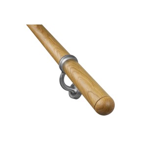 Treba Handlauf-Set H22, Eiche lackiert, mit Edelstahlhalterung. Sicherer Halt im Innenbereich.