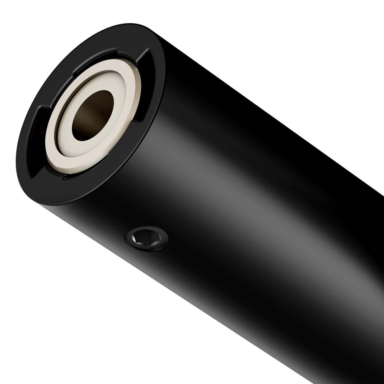 Detailaufnahme Keuco Reva Black Badetuchhalter 80cm mit Haken, schwarz-matt.