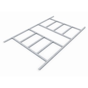 Pergart Bodenfundament Frankfurt II 86 aus Aluminium für Gartenhäuser.