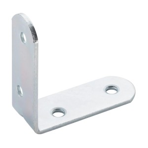 SOTECH Winkelverbinder aus verzinktem Stahl, L-förmig, abgerundet, mit gesenkten Löchern für Möbelbau.