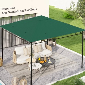 Outsunny Pavillondach, grünes Polyester Ersatzdach für Pavillons, 298x295 cm.