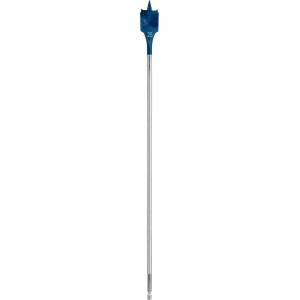 Bosch Expert Selfcut Flachfräsbohrer, Ø 25 mm, für Holz. Blauer Bohrkopf, langer Schaft.