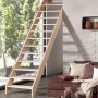 Treppen Intercon Holztreppe Casablanca Raumspartreppe Fichte Massiv Naturbelassen Gerade Mit 80 cm Treppenbreite Ohne Geländer Ohne Setzstufen