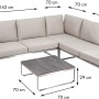 4-tlg. Lounge-Set Sydney von Greemotion: Edelstahl, beige Kissen, Tisch mit Holzlatten. Gartenmöbel für entspannte Stunden.