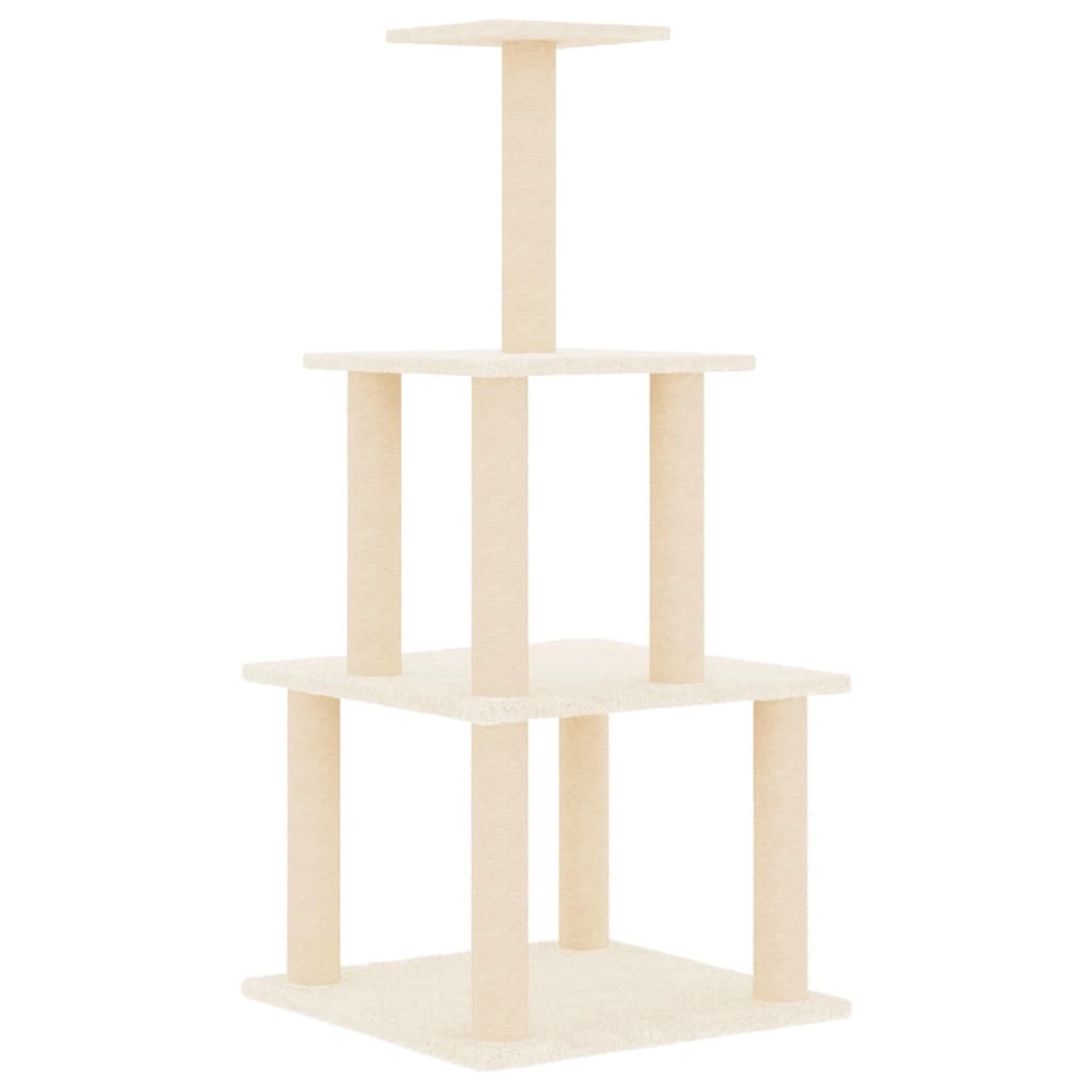 vidaXL Kratzbaum mit Sisal-KratzSäulen Creme 111 cm