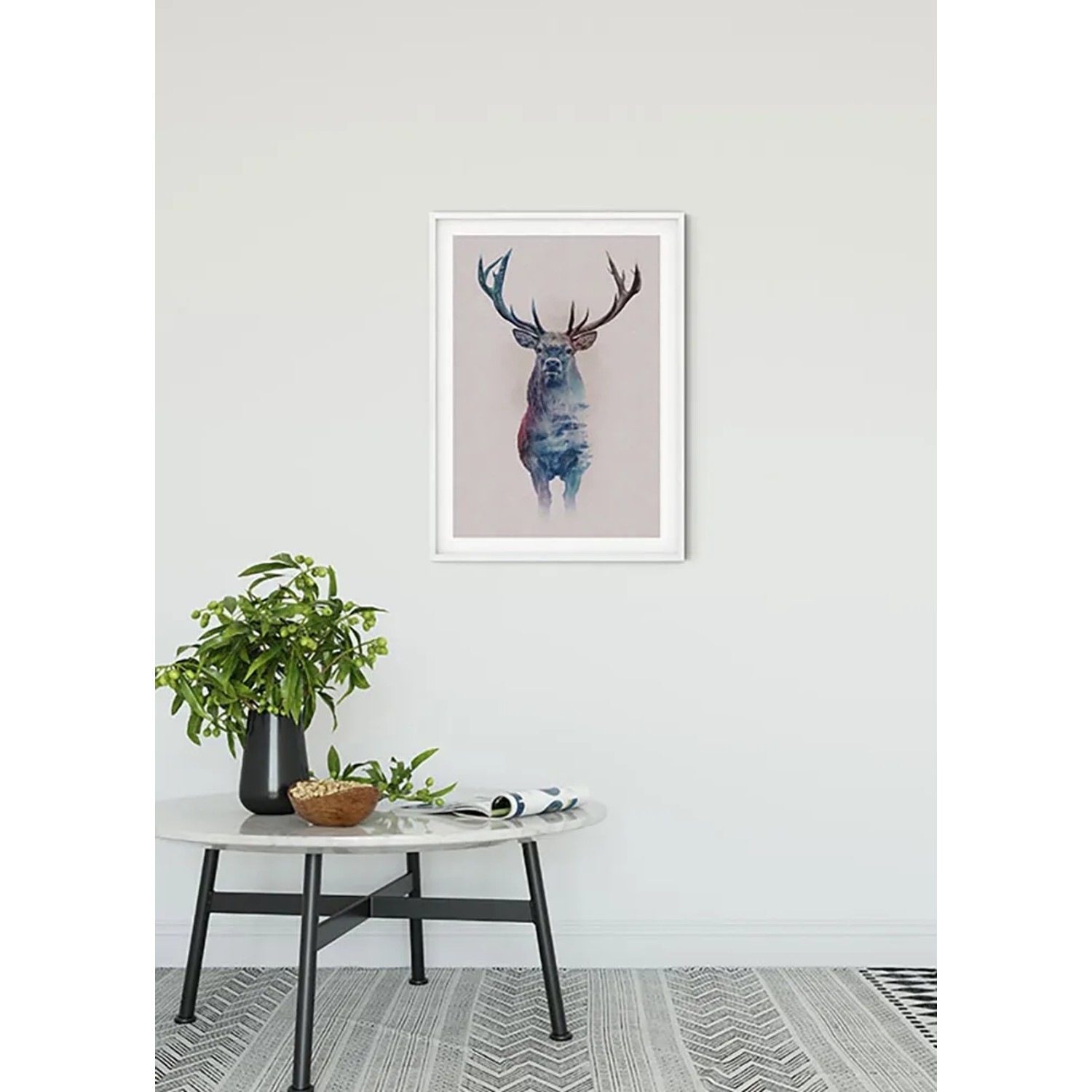 Komar Wandbild Animals Deer, 50x70 cm, mit Hirsch Motiv im Wohnraum.