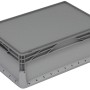 Graue Eurobox-System Box (22x40x60cm) mit Deckel. Aufbewahrungsbox für modulare Ordnung.
