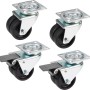Doppelrollen-Set, 4-teilig, Ø 50 mm, mit Feststeller, für Möbel, Rollen & Räder.