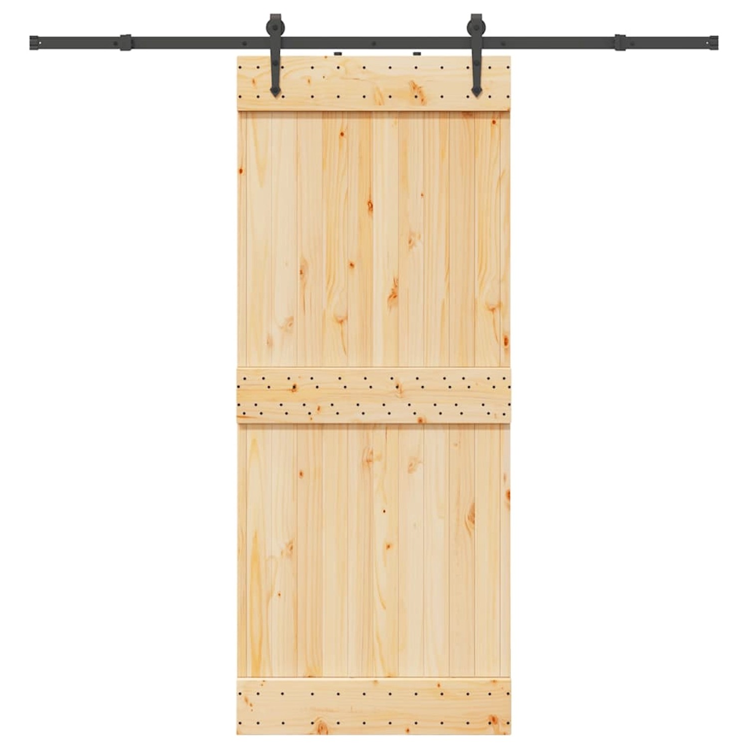 vidaXL Schiebetür mit Beschlag 85x210 cm Massivholz Kiefer 3332696 günstig online kaufen