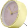 Wall-Art Wecker in Gold-Optik mit rosa Ziffernblatt, Durchmesser 11,2 cm.