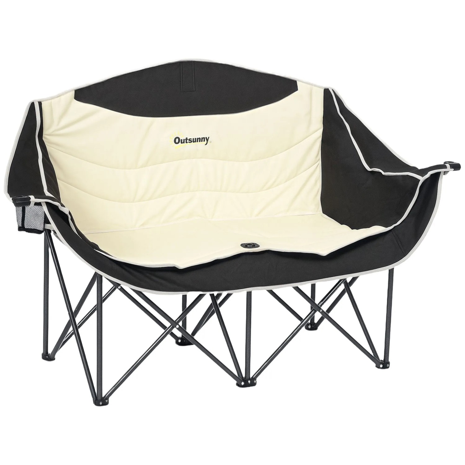 Outsunny Campingstuhl Metall Oxfordstoff Khaki 134L x 50B x 92H cm