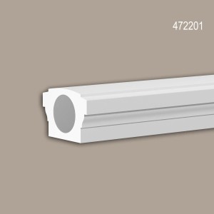 Weiße PROFHOME Vollbalustrade 472201, 3m Fassadenstuck Handlauf für den Außenbereich.