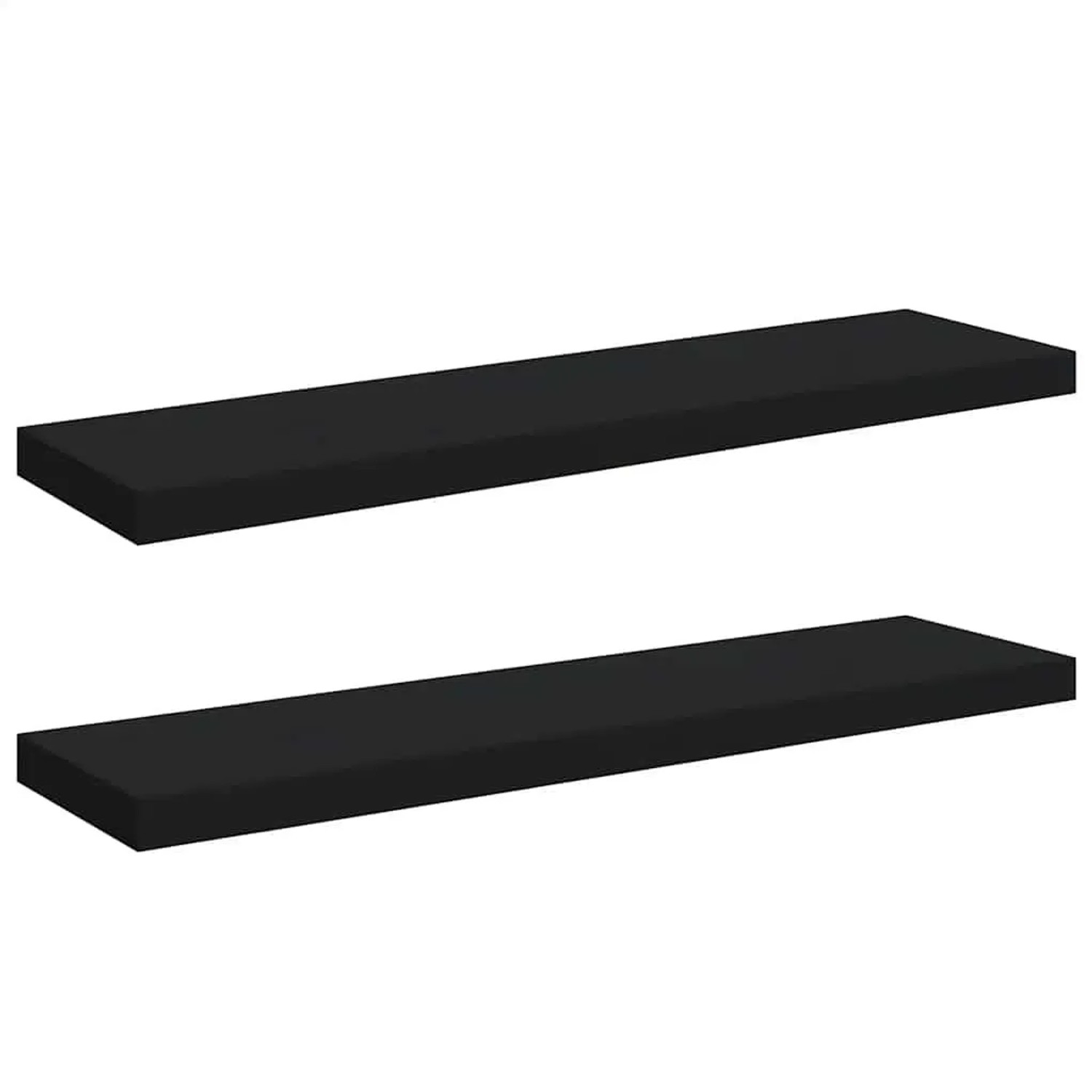 vidaXL Schweberegale 2 Stk Schwarz 90x23,5x3,8 cm MDF 323839