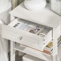 SoBuy Nachttisch FBT46-W, weiß, mit offener Schublade und Ablagen für Schlafzimmer oder Wohnzimmer.