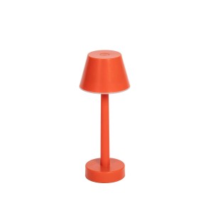 Rote Lindby LED-Tischleuchte Gaja mit USB-Anschluss, dimmbar.