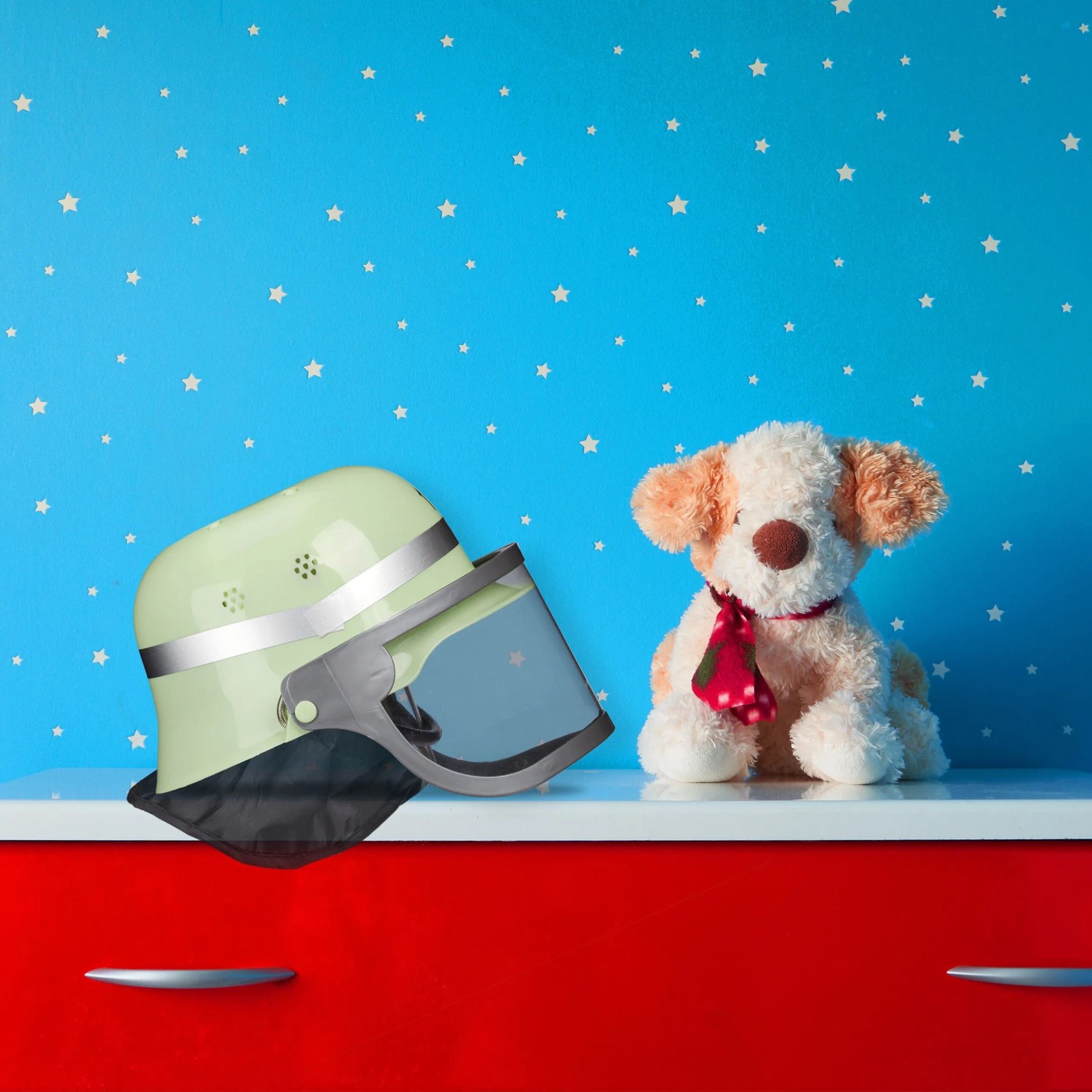 Relaxdays Feuerwehrhelm für Kinder Kunststoff Gelb Klappbares Visier 200 g_5