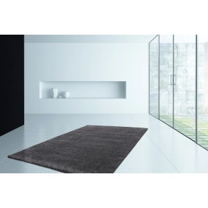 Lalee Teppich Valencia Silver, 80x150 cm, Kurzflor, silberner Webteppich.