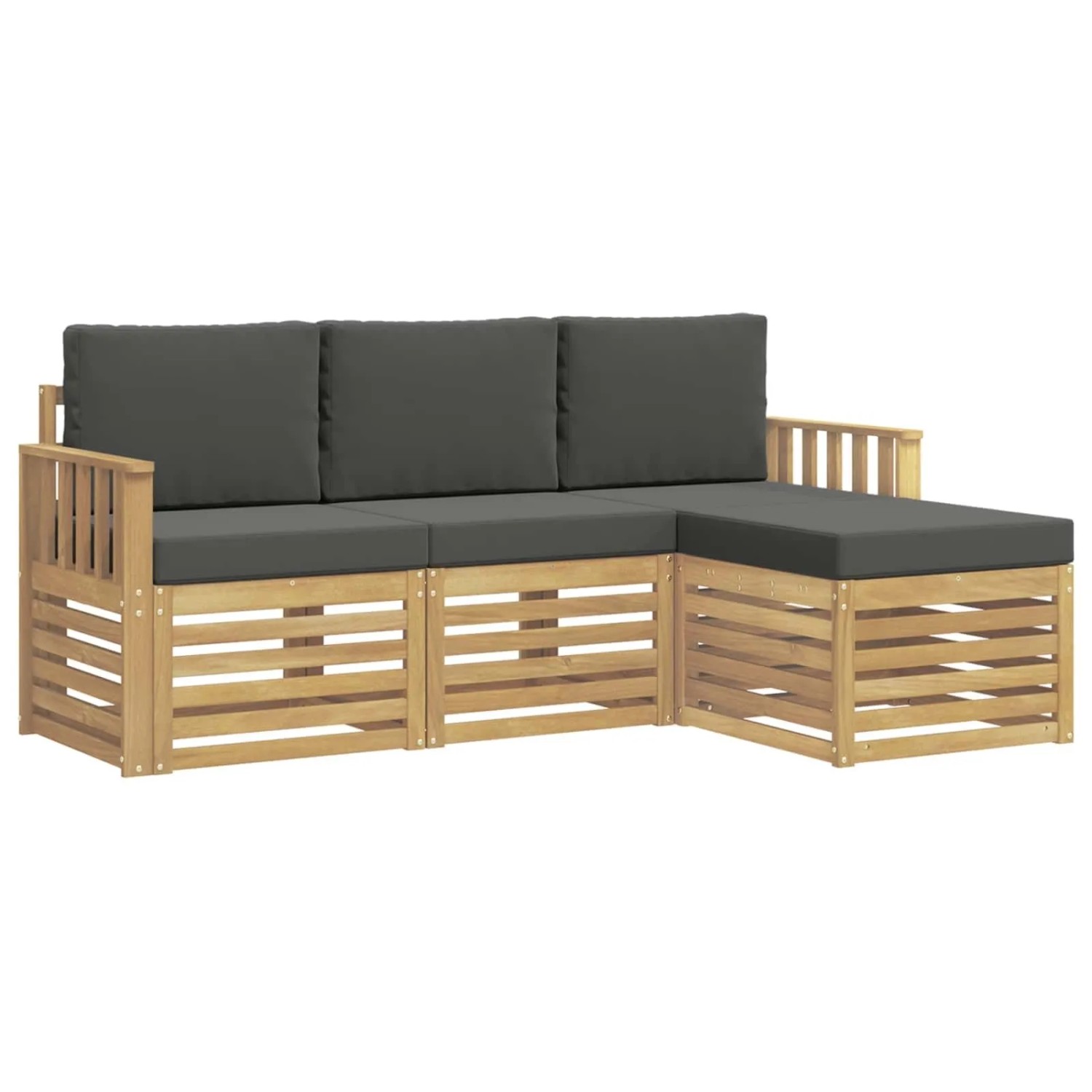 vidaXL Outdoor-Sofagarnitur 4-Tlg Weiß und Anthrazit 3391627