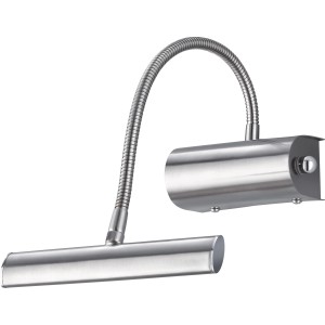 LED-Wandleuchte Curtis in Nickel matt mit Dimmer und Flexarm für flexible Beleuchtung.