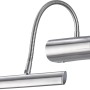 LED-Wandleuchte Curtis in Nickel matt mit Dimmer und Flexarm für flexible Beleuchtung.