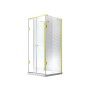 Glaszentrum Hagen U-Duschkabine Gold, 90x120x90x195cm mit Duschtasse.