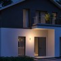 Moderne Steinel Außenleuchte L 30 in Anthrazit an Hauswand. Kompakte Bauform, dezentes Licht.