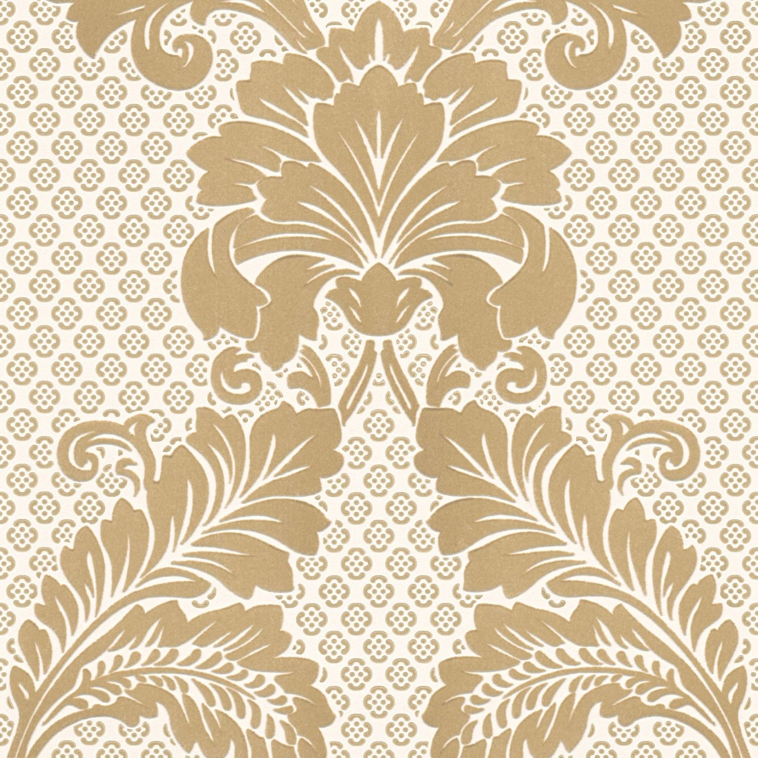 PROFHOME 305442-GU Barock Tapete Ornament Matt Gold Creme 0,52 m x 10,05 m günstig online kaufen