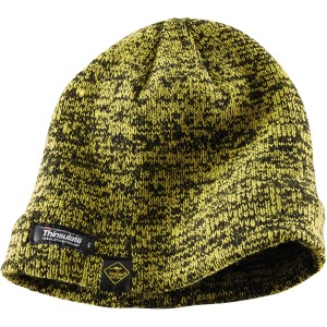 Gelbe Roadsign Strickmütze mit Fleece-Futter für Arbeitskleidung.