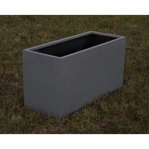 Elegant Einrichten Pflanzkübel Fiberglas Rechteckig 60x25x30cm Grau