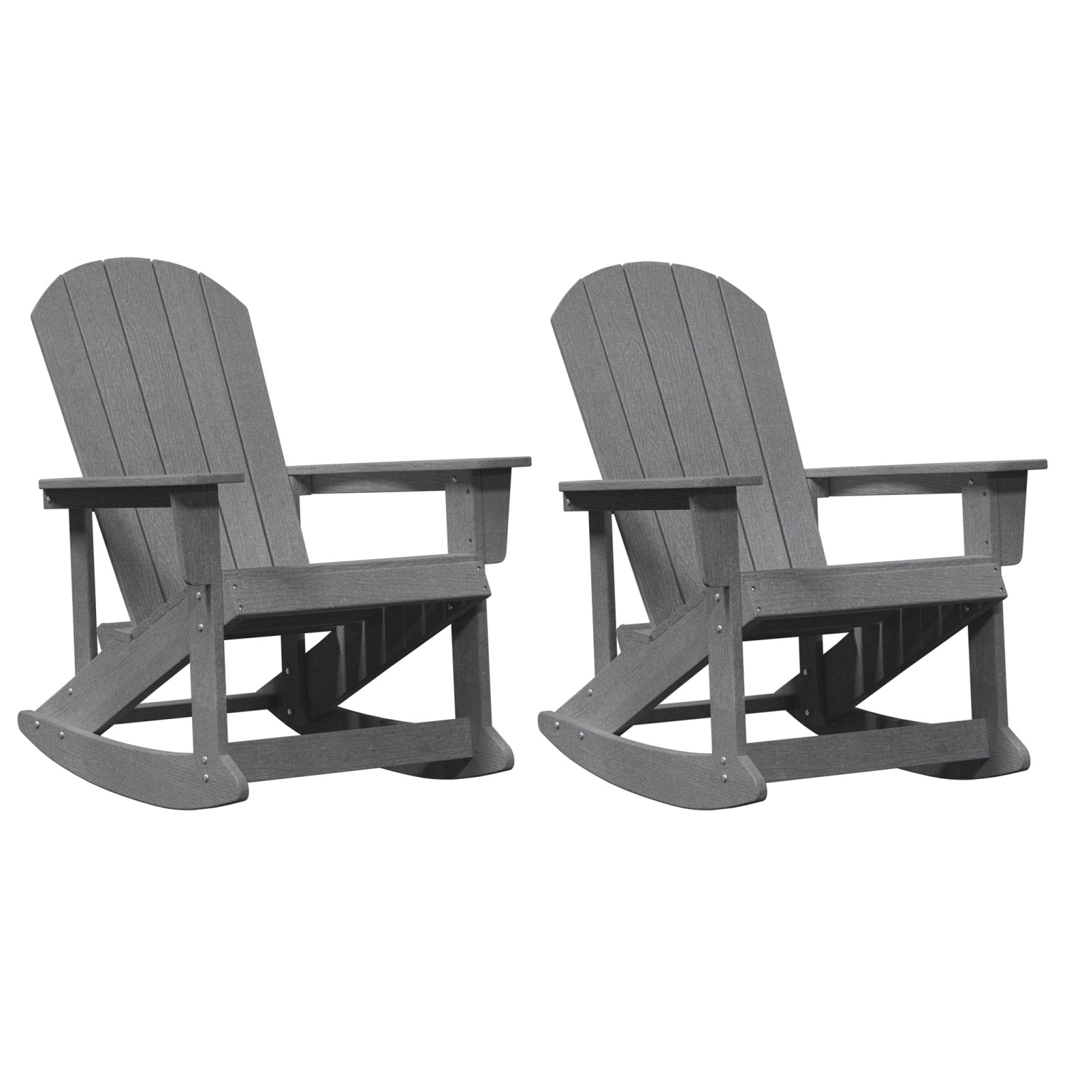 vidaXL Adirondack Schaukelstühle 2-Tlg Hellgrau HDPE 3335837 günstig online kaufen