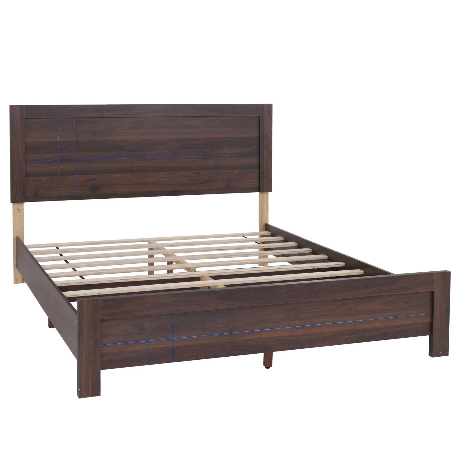 MCW Queen Size Bett P44 mit Lattenrost 160x200cm Walnuss-Optik