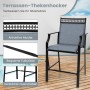 2er Set Costway Gartenstühle, blau, mit Metallrahmen und schnelltrocknendem Stoff. Ideal für Terrasse und Garten.