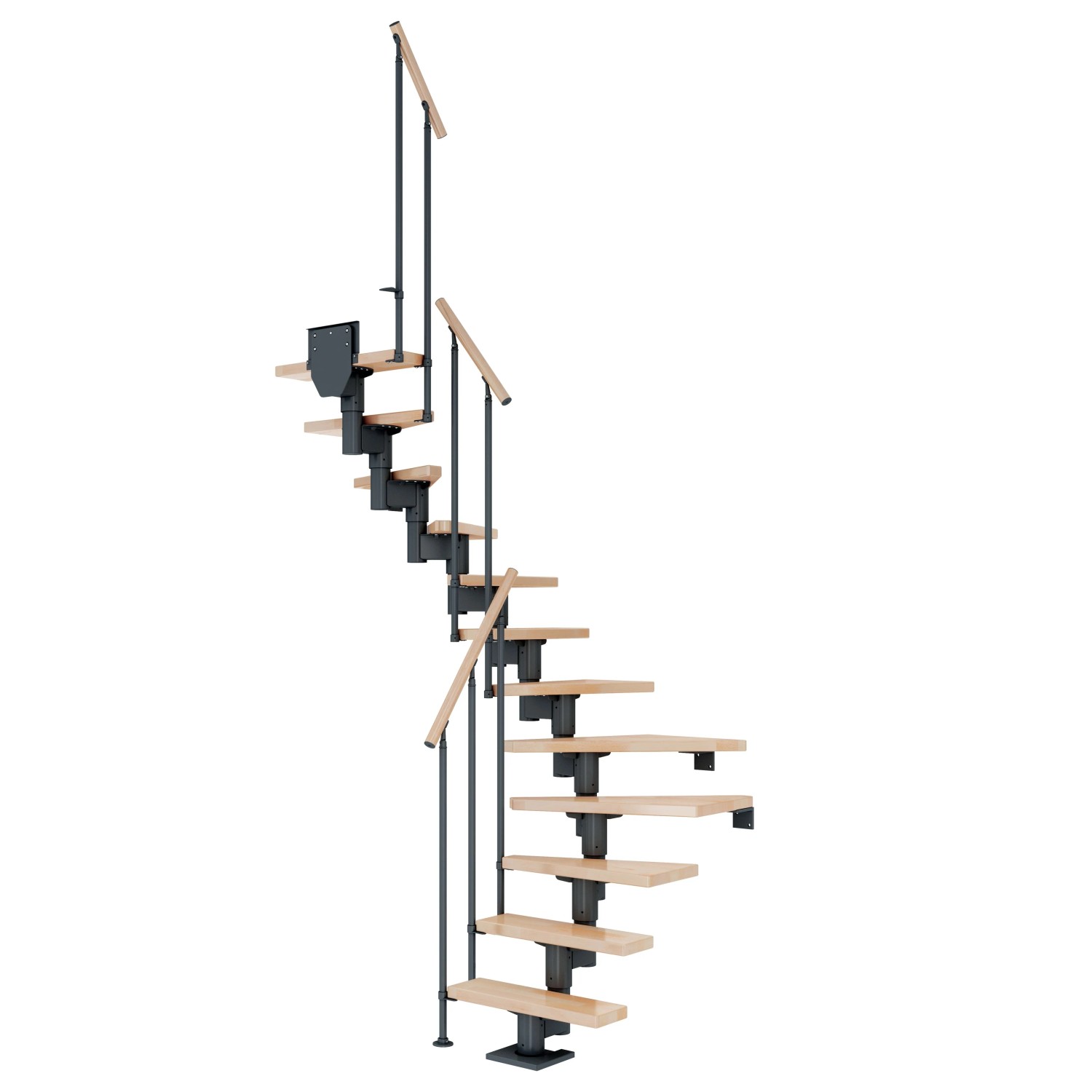 Dolle Mittelholmtreppe Dublin Buche Anthrazit GH bis 270 cm 1/2gew. 65 cm F günstig online kaufen