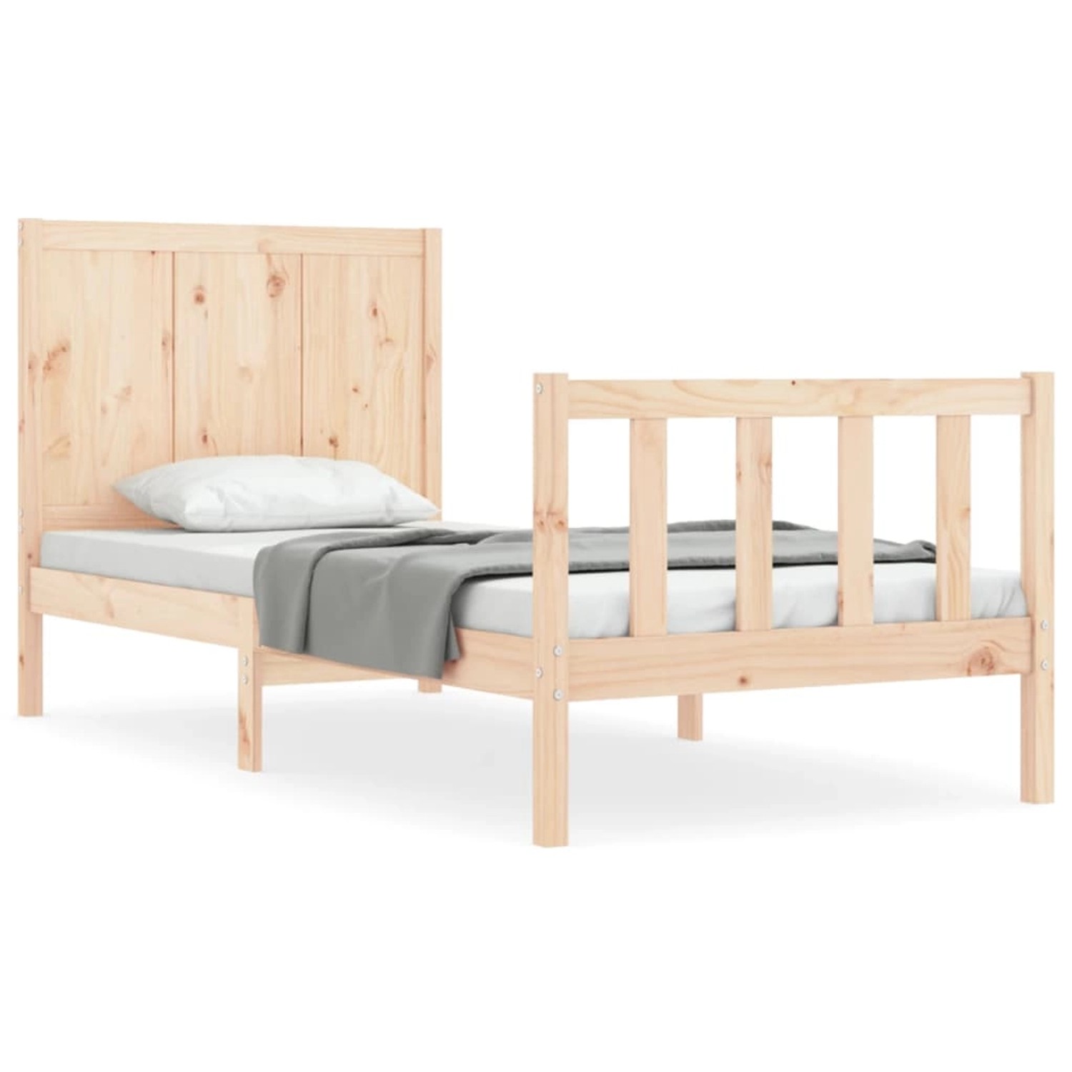 vidaXL Bett Massivholzbett ohne Matratze 90x200 Kiefernholz günstig online kaufen