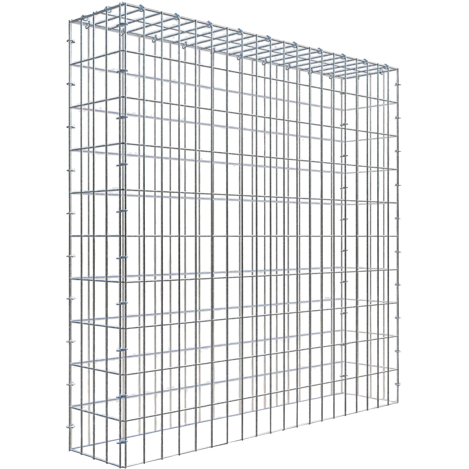Gabiona C-Ring-Gabione-Anbaukorb Typ 3 100 x 100 x 20 cm Maschenw 5 x 10 cm