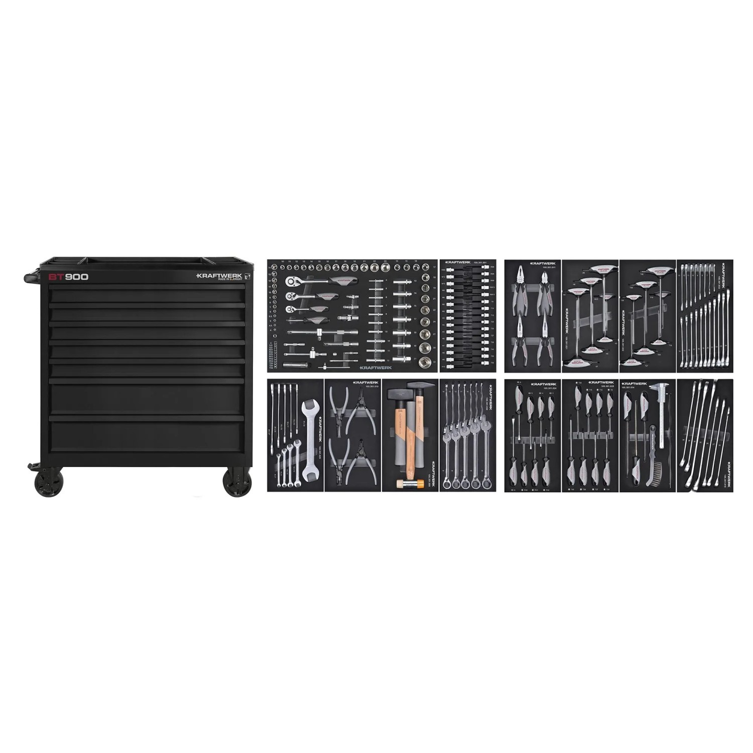 Kraftwerk Werkstattwagen BT Line BT900 WW 7 Schubl. 211-tlg. Schwarz