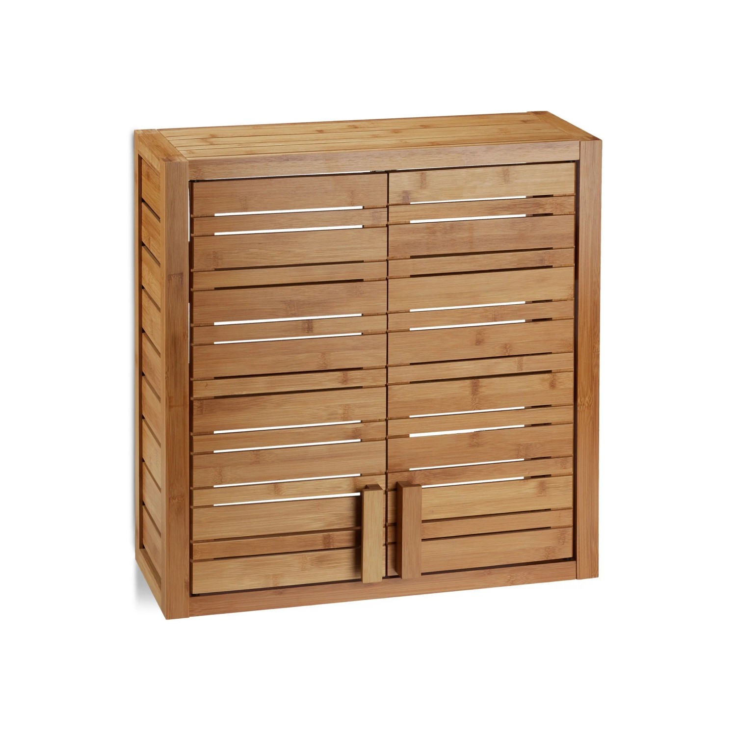 Relaxdays Wandschrank Bambus mit Magnetverschluss 56,5 cm x 56 cm x 21 cm 6 kg