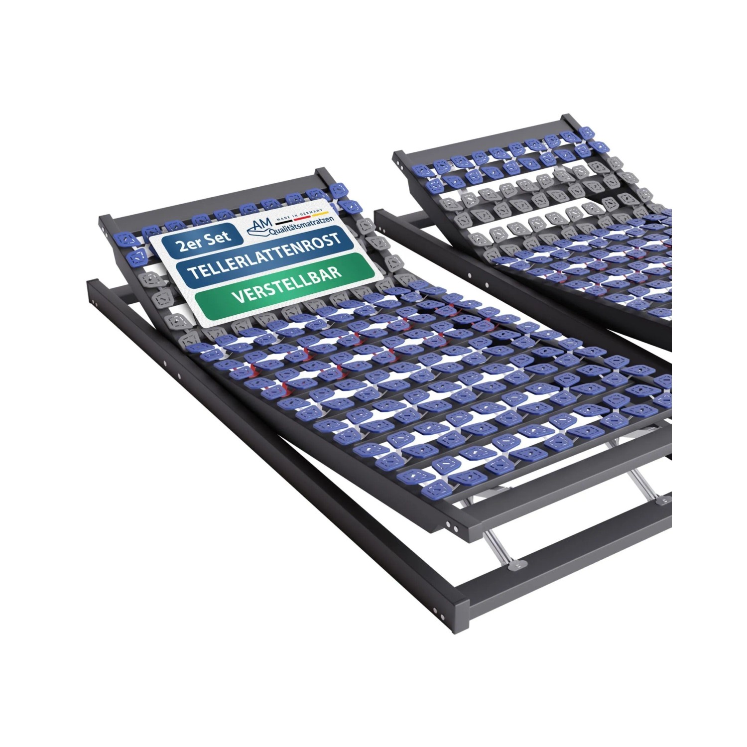 AM Qualitätsmatratzen 7 Zonen Tellerlattenrost Verstellbar Made in Germany 180x190cm