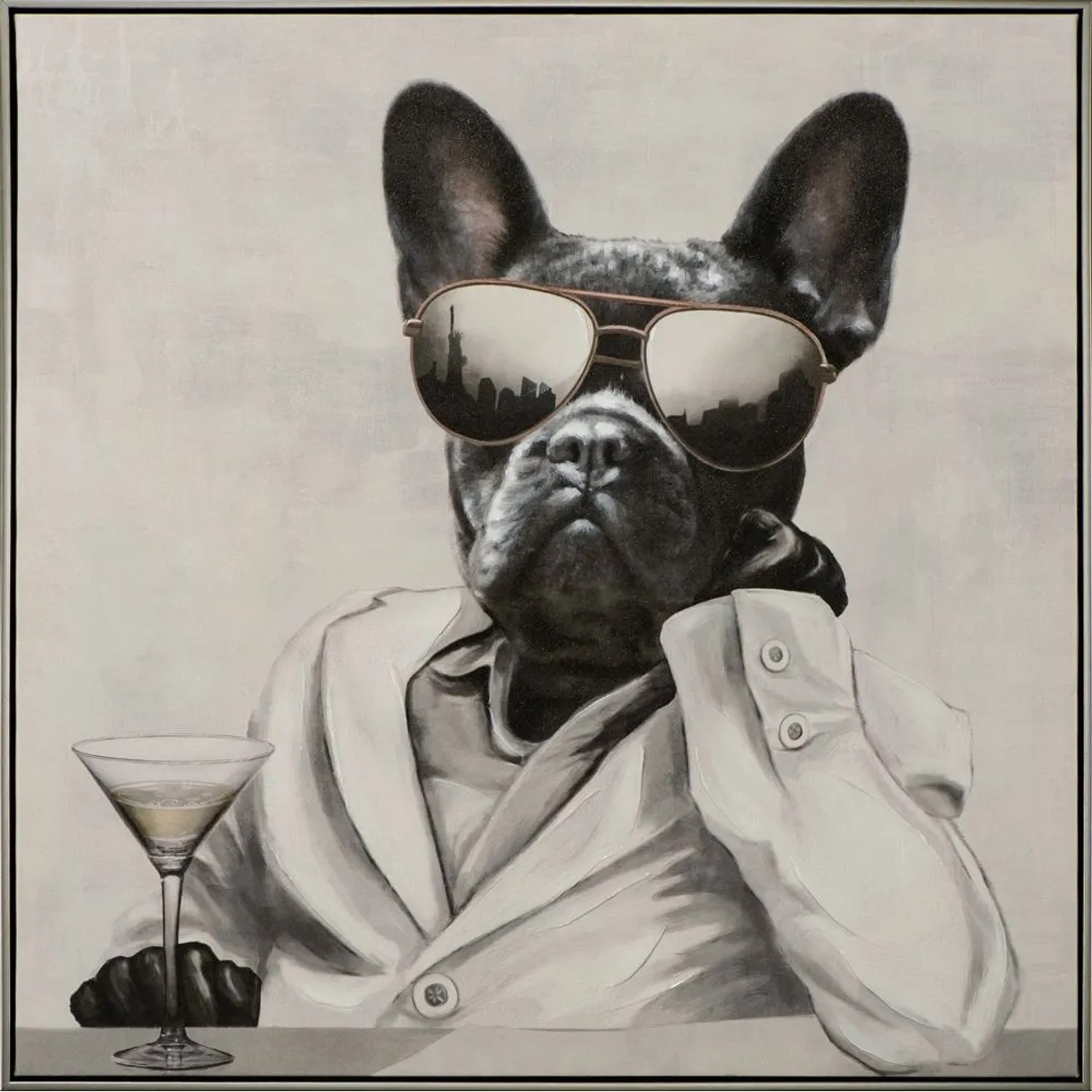 Art Universe Leinwandbild New Yorker Hunde-Mafioso 82 x 82 cm