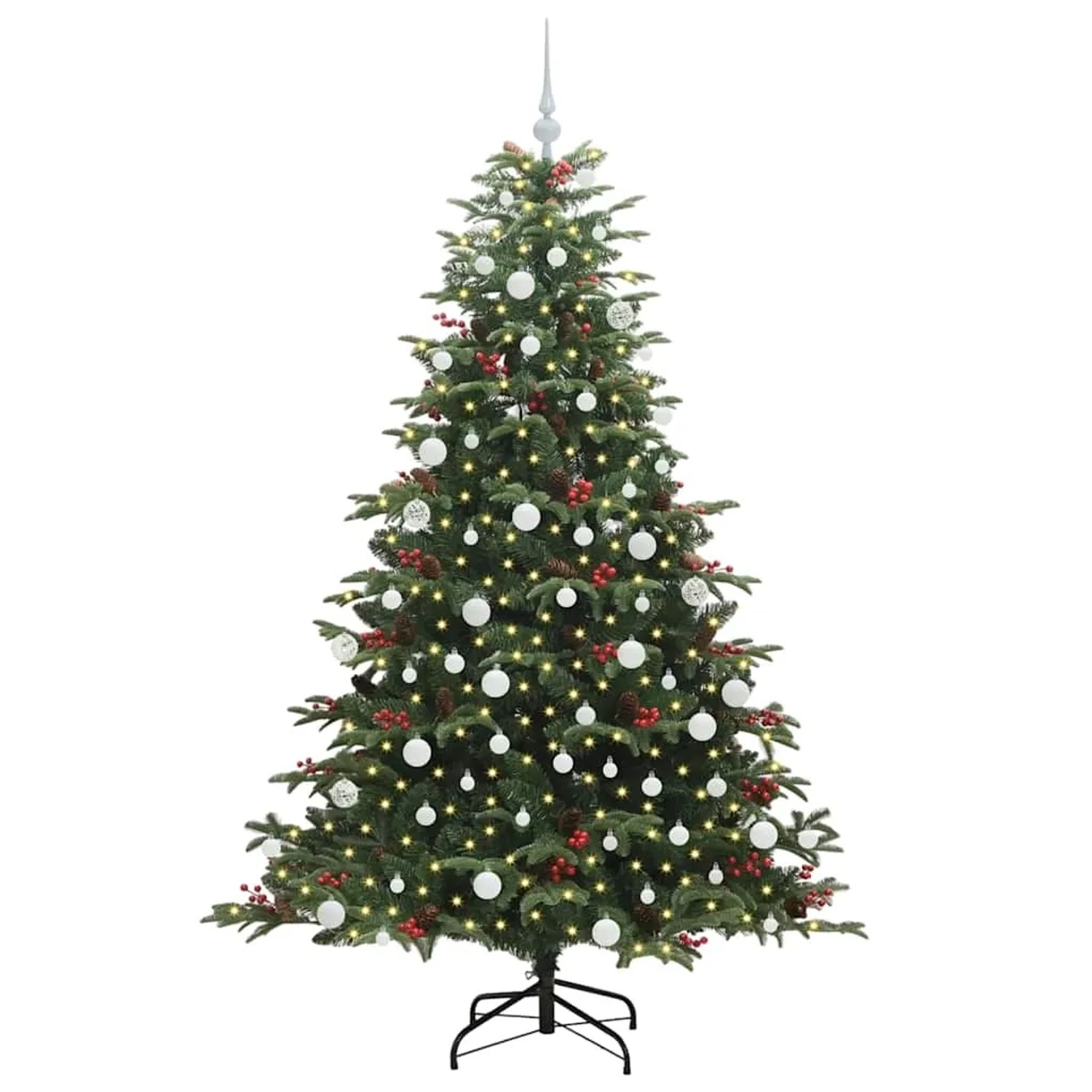 vidaXL Künstlicher Weihnachtsbaum mit 300 LEDs mit Ständer Grün 180 cm 3395553