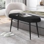 Costway Sitzbank, Polsterbank mit schwarzen Metallbeinen, 113 cm lang, passend zu Schuhschränken und Schuhregalen.