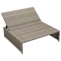 Graue vidaXL Gartenliege aus Rattan, Teil eines 5-tlg. Lounge-Sets.