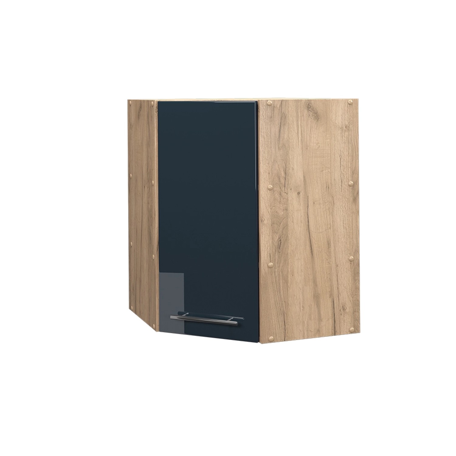 Vicco Eckhängeschrank Fame-Line Dunkelblau Hochglanz/Goldkraft Eiche 57 cm