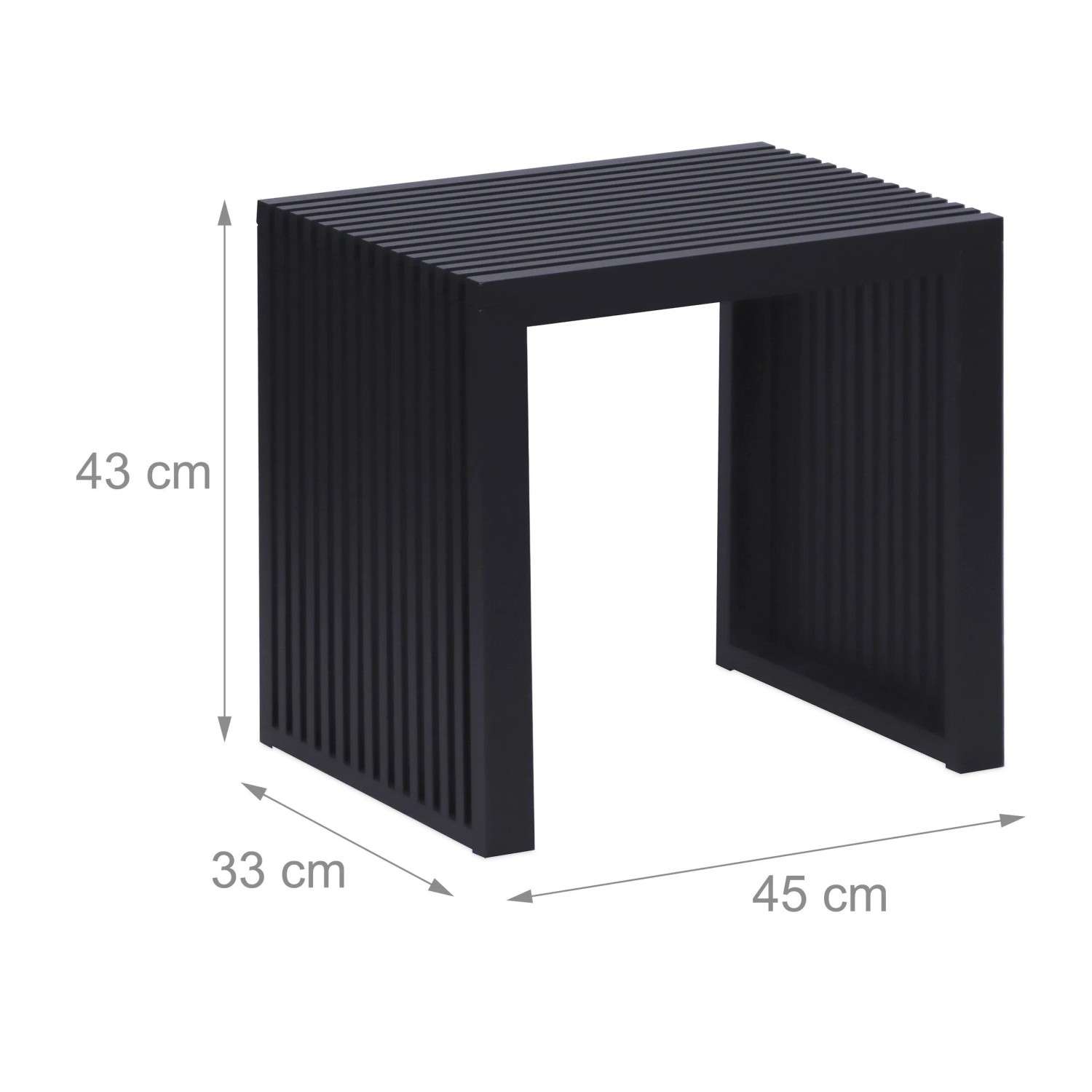 Relaxdays Sitzbank Bambus Schwarz Rutschfest 43 cm x 45 cm x 33 cm 6,5 kg_4