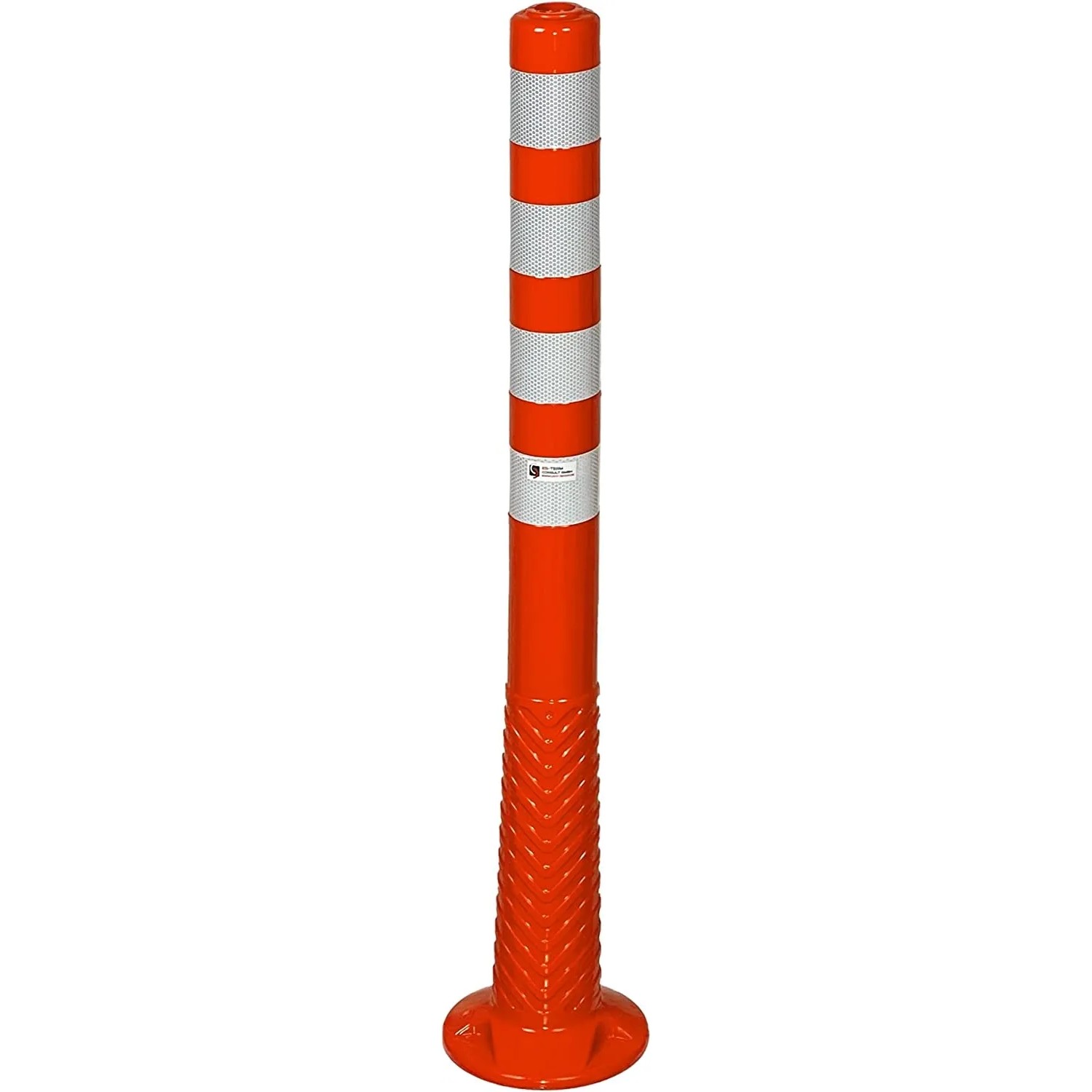 UvV - Reflex Barrier Posts, Bollard 75 or 100 cm High, Flexible White, RA2B Red Reflective Film, Self-Erecting Including Mounting Material and Screw Eye (1.75 cm