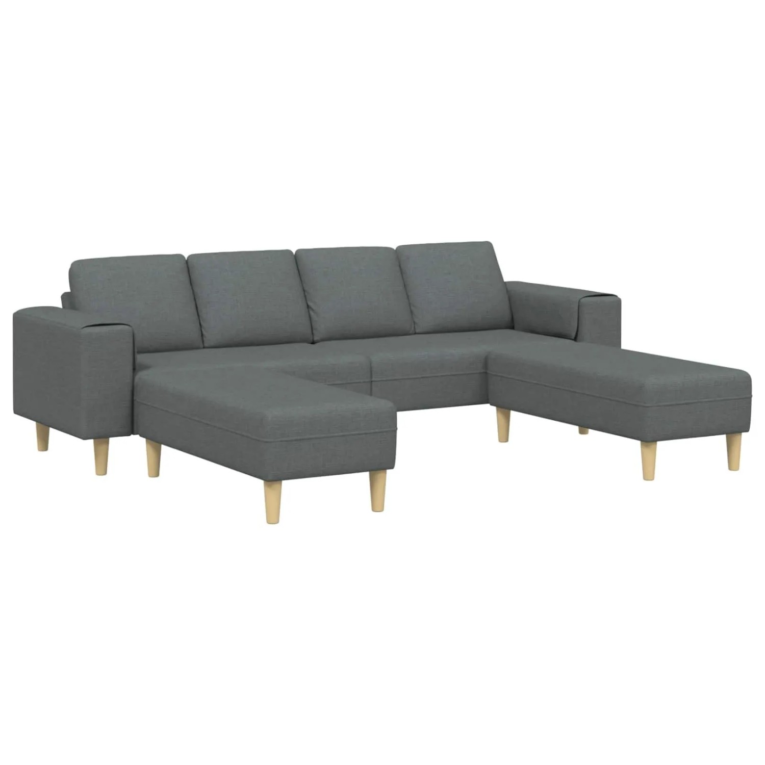vidaXL Wohnzimmer Couch 3-Tlg Dunkelgrau Polyester 3335113