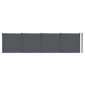 Home Deluxe WPC-Sichtschutzzaun Callado Premium, 4 Elemente in Anthrazit.